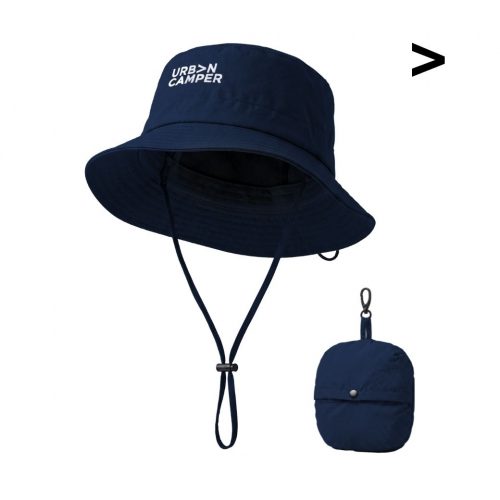 หมวกบักเก็ต พับเก็บได้ ผ้าไนลอน สีกรมท่า มีกระเป๋าในตัว URBAN CAMPER