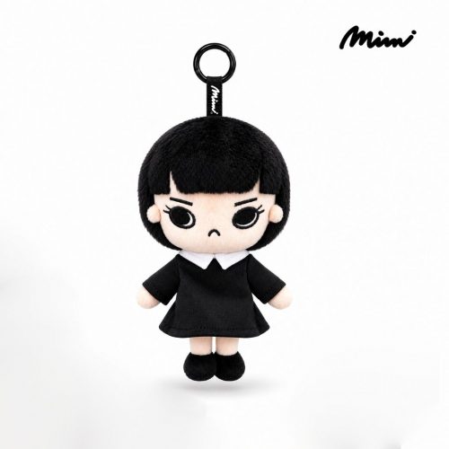 พวงกุญแจตุ๊กตา MIMI ผมบ๊อบหน้าม้า ชุดเดรสดำคอปกขาว 8 นิ้ว