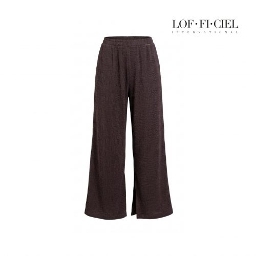 กางเกงพลีทผู้หญิง เฉพาะตัวกางเกง ลายริ้วถี่ สีน้ำตาล LOF-FI-CIEL